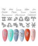 WOKOTO 24pcs Silver Zodiac Signs & Letters Nail Charms for Acrylic Nails - 3D Nail Jewelry Kit with Rhinestones for Zodiac Nail Art & Jewelry Making - Buy Online on GoSupps.com