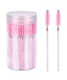 100PCS Pink Crystal Mascara Wands - Disposable Eyelash & Eyebrow Brush Set with Container - Buy Online on GoSupps.com