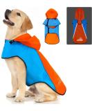 Shop Waterproof Rain Jacket for Dogs - Adjustable Reflective Coat for All Sizes - DQGHQME Ultra-Light Blue & Orange XL - Buy Online on GoSupps.com