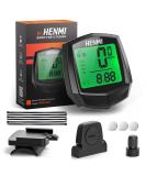 Henmi Wireless Bicycle Computer - 24 Functions IP54 Waterproof HD LCD Backlight Tachometer & Kilometer Meter - Buy Online on GoSupps.com