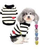 Zweitea Summer Dog Shirts for Small Dogs - Striped Cotton T-Shirts & Sweatshirts for Puppies | Chihuahua Clothing in Yellow - Buy Online on GoSupps.com