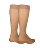 NuVein Sheer Compression Stockings for Women, 8-15 mmHg Support, Light Denier, Knee High, Closed Toe Beige Medium - Buy Online on GoSupps.com