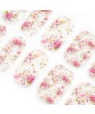 Danni & Toni Half Hardened Gel Nail Foils - Transparent Pink Flowers | Glossy UV Nail Design | Self-Adhesive Wraps & Stickers (28 Pack) - Buy Online on GoSupps.com