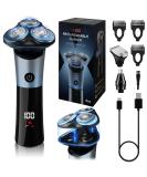 Buy 4 in 1 Electric Razor for Men - IPX7 Wet/Dry 3D Rotary Shaver with Fast Charging LCD Display & Cordless Trim Features - Buy Online on GoSupps.com