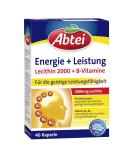 Abbey Energy & Performance - 2000 mg Lecithin + 7 B Vitamins - High-Dose Dietary Supplement for Concentration & Mental Performance - 40 Capsules - Buy Online on GoSupps.com