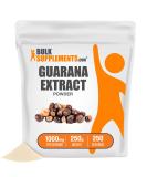 Guarana Extract Powder - Natural Caffeine Energy Support - 1000mg, 250 Servings | Gluten Free - BulkSupplements.com - Buy Online on GoSupps.com