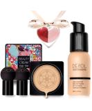 Mushroom Head Air Cushion CC Cream & Foundation Set - Full Coverage Liquid Concealer & Beauty Blender Kit for Flawless Makeup - Perfect Gift for Women, Girls & Teens - Buy Online on GoSupps.com