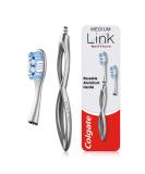 Colgate Link Manual Toothbrush Whitening Starter Kit - Premium Aluminum Handle & 2 Replacement Brush Heads | Eco-Friendly Silver Stain Removal Technology | 80% Less Plastic - Buy Online on GoSupps.com