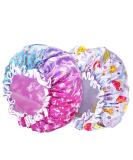 G2PLUS Kids Shower Caps - 2PCS Double Layer Elastic Bath Caps for Girls/Boys, Reusable Children's Shower Hats in Purple - Buy Online on GoSupps.com
