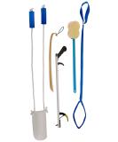 Sammons Preston 34386 Hip & Knee Equipment Kit with Assorted Daily Living Tools Including 32" Reacher  Sock Aid with Handle  Plastic Shoe Horn  Bendable Contoured Handled Sponge  and Rigid Leg Lifter Kit with 32" Reacher a - Buy Online on GoSupps.com
