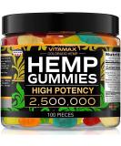 Vitamax Hemp Gummies - Great for Peace  Relaxation - 2500000 - Natural Fruit Flavors Tasty Relief  Made in USA  Relaxing Gummies  100ct - Buy Online on GoSupps.com