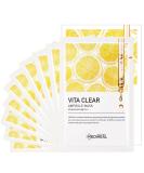 Mediheal Vita Clear Ampoule Mask 10Pack - Vitamin C Radiant Face Mask for Dull Skin - Lime Extracts and Glutathione - Melanin Control - Reduces Pigmentation - Tencel Sheet - Buy Online on GoSupps.com