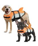 Alagirls Shark Rescue Vest for Dogs - High Buoyancy Safety Vest | Ripstop Material | XXL (74-84cm) - Orange & Gray - Buy Online on GoSupps.com
