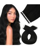 Buy Moresoo Tape In Extensions | Real Remy Hair | Invisible Black Hair Extensions | 10 Pieces 50 cm #1B - Thick & Smooth Quality - Buy Online on GoSupps.com