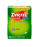 Zyrtec 24 Hour Allergy Relief Tablets - 10 mg Cetirizine HCl Individually Wrapped 50 ct Pack - Indoor & Outdoor Allergy Medicine - Buy Online on GoSupps.com