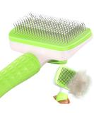 Garstor Self-Cleaning Pet Brush for Dogs, Cats, and Rabbits - Removes Loose Fur and Undercoat - Green - Buy Online on GoSupps.com