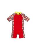 BONVERANO Baby Girls Sunsuit/Swimsuit UPF 50+ Sun Protection One-Piece with Sun Hat - Flowers Red | 18 Months - Buy Online on GoSupps.com