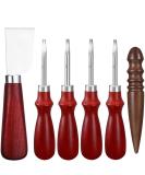 6 Pcs Leather Knife Set, Including 4 Leather Edge Bevelers, Leather Cutting Knife Skiving Knife, Sandalwood Edge Leather Burnisher Tool for DIY Leather Craft,1.5 mm 1.2 mm 1.0 mm 0.8 mm - Buy Online on GoSupps.com