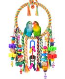 Katumo Bird Swing Toy with Colorful Chewing Toys for Lovebirds, Finches, Parakeets, Budgerigars, Conures & More | Small Bird Perch - Buy Online on GoSupps.com