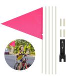 Beiiii Security Pimp 180cm Adjustable Reflective Yellow Pennant Rod - Kids Bike Flags in Pink for Safety - Buy Online on GoSupps.com