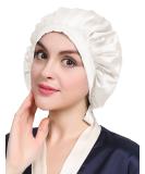 LilySilk 100% Pure Mulberry Silk Sleep Cap for Women - 19 Momme Natural Bonnet for Hair Care | Soft Silk Hair Wrap in Ivory - Buy Online on GoSupps.com