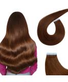 AGMITY Chocolate Brown Human Hair Tape in Extensions - 20 Seamless Skin Weft Remy Hair, 20pcs 50g - Buy Online on GoSupps.com