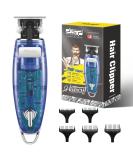 DSP Hair Trimmer for Men - Zero Gapped T Blade Clipper Rechargeable Hair Edger Professional Shape Up Clipper in Blue Transparent - Buy Online on GoSupps.com