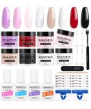 Wakaniya Dip Powder Nail Kit Starter Set - 8 Colors Clear White Nude Dipping Powder - DIY Home & Salon Manicure Kit with Base, Top Coat, and Activator - Quick Dry Dip Powder Set - Buy Online on GoSupps.com