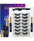 Magnetic Eyelashes Natural Look - 3D Cat-Eye Wispy Lashes with Applicator Magnetic Liner Reusable & Cruelty-Free - 7 Pairs for Stunning Eyes - Buy Online on GoSupps.com