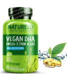 Buy NATURELO Vegan DHA Omega-3 Algae 800 mg - 120 Vegan Softgels - Buy Online on GoSupps.com