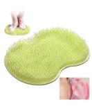 Slip-Proof Silicone Massage Pad & Back Scrubber Relaxing Foot Brush with Suction Cup | Green Massage Cleaner for Deep Cleaning & Peeling - Buy Online on GoSupps.com