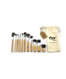 Buy Mart Professional Wooden Makeup Brush Set - 12 Pieces with Travel Pouch | Bamboo Handles & Ultra Soft Synthetic Bristles for Flawless Application - Buy Online on GoSupps.com