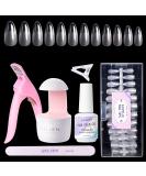 Gellen Nail Tips And Glue Gel Kit - 504Pcs Almond Clear Fake Nails, UV LED Nail Lamp, 3 In 1 Nail Glue - DIY Nail Extension Starter Kit for Women - Buy Online on GoSupps.com