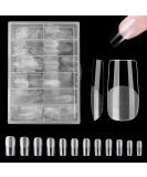 Shop NAGESTIPS Transparent Fake Nails - 420 Pcs Short Square Nail Tips Set | Full Cover | 12 Sizes for Professional Quality Manicures - Buy Online on GoSupps.com