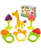 6-Pack Baby Teething Toys | Freezer Safe Silicone Teethers for Newborns and Toddlers | Soothes Gums | Perfect Baby Gift - Buy Online on GoSupps.com