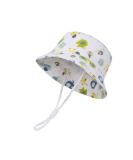LANGZHEN Baby Girls Sun Protection Hat with Chin Strap - White, Animals Print | Adjustable Wide Brim Toddler Kids Hat for Summer Play (3-6 Months) - Buy Online on GoSupps.com