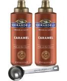 Ghirardelli Caramel Sauce 16oz Squeeze Bottle (Pack of 2) + Barista Spoon | Rich & Creamy - Buy Online on GoSupps.com