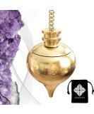 Radiesthesia Pendulum ABBE MERMET - Gold Water Drop Oracle Pendulum with Witness | Esoteric Divination Tool - 36 Gr - Buy Online on GoSupps.com