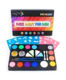 Maydear Kids Face Paint Kit - 14 Large Water-Based Colors Palette | Professional Grade Face Paints Safe for Sensitive Skin - Buy Online on GoSupps.com
