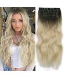 Affordable Ombre Blond Clip-In Hair Extensions | 50cm Double Weft Synthetic Hair for Women - 4-Pcs Full Head - Buy Online on GoSupps.com