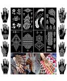 XMASIR Henna Tattoo Kit Stencils - 16 Sheets | Temporary Reusable Indian Arabian Tattoo Templates for Body Art - Buy Online on GoSupps.com