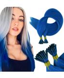 Runature Blue Bonding Extensions | Real Hair I-Tip Extensions | 50cm 20 inch 25g 25 Strand | Keratin Hair Recovery - Buy Online on GoSupps.com