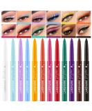Buy 12 Colors Matt Eyeliner Set - Waterproof Neon Gel Pens | Long-Lasting Christmas Makeup Gift for Women - Buy Online on GoSupps.com