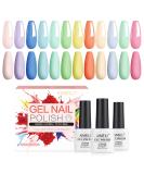 AIMEILI Easter Pastel Gel Nail Polish Set 8ml 12 Colours Spring Summer Pink Yellow Blue Purple Soak Off UV LED Gel Nail Polishes Nail Art Gel Polish Gift Kit 9 KIT12-9_8ML 0.67 ml (Pack of 12) - Buy Online on GoSupps.com