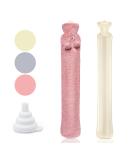 HomeWit Vintage Pink Heat Bottle with Soft Cover - Long 2L Hot Water Bottle for Waist Shoulder & Neck - 73x13cm | Ideal for Pain Relief & Comfort - Buy Online on GoSupps.com