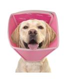 Adjustable XL Pink Pet Collar | Comfortable Protective Collar for Dogs | Velcro Fastener & Kegel Neck Straps | Post-Op Wound Protection - Buy Online on GoSupps.com