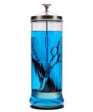 ZIBARBER 50 Oz Glass Disinfectant Jar for Salon Barber Tools - Large Sterilizing Jar for Manicure & Pedicure Implements - 11.7 H x 3.8 W - Buy Online on GoSupps.com