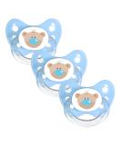 Dentistar Silikon Schnuller 3-Set | Size 2 (6-14 Months) | Tooth & Jaw-Friendly BPA-Free Nipples | Made in Germany | Cute Bear & Blue Design - Buy Online on GoSupps.com