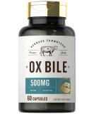 Carlyle Ox Bile Supplement 500mg - 60 Capsules | Digestive Enzyme Non-GMO & Gluten Free | Herbage Farmstead - Buy Online on GoSupps.com