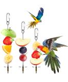 3PCS Stainless Steel Bird Skewers - Foraging Food Holder for Parrots & Small Animals - 20x16x12cm - Buy Online on GoSupps.com